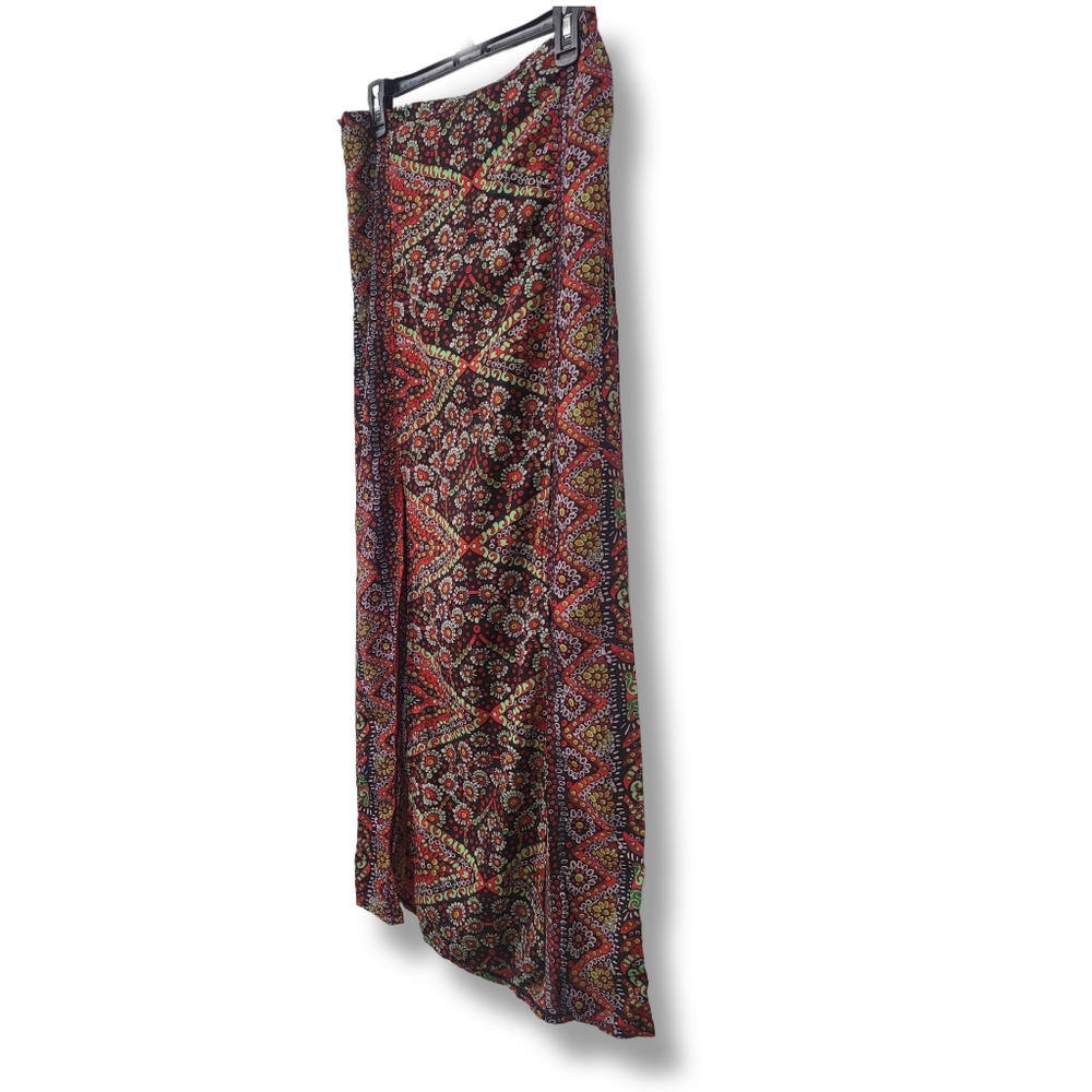 🌿Elan Women's Medium Boho Patterned Front Split Panel Maxi Skirt-CUTE!! - Picture 4 of 10